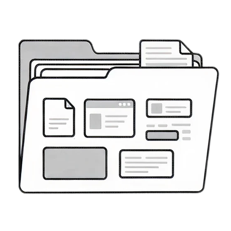 Team-based company workspace folders organized by departments and roles